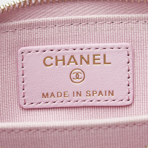 CHANEL Pink Lambskin Leather Logo Wallet - Picture 7 of 10